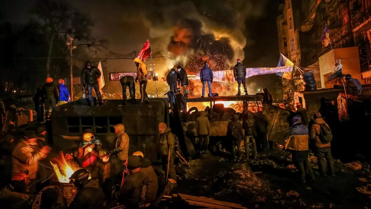 Winter on Fire: Ukraine's Fight for Freedom Backdrop